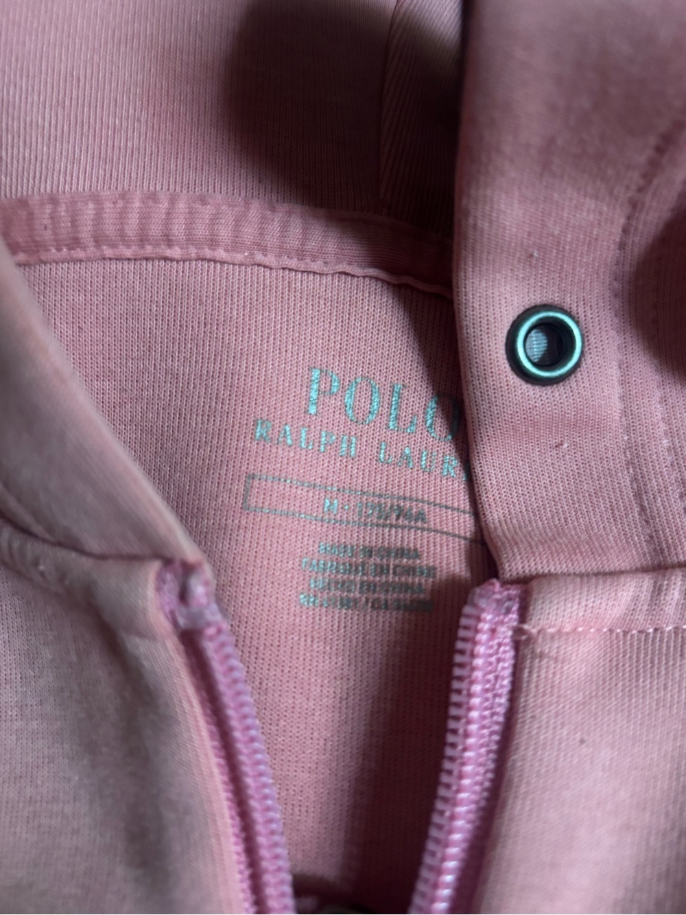 Polo Ralph Lauren Pink Full Zip Hoodie Size M Pony Logo. - Picture 3 of 3